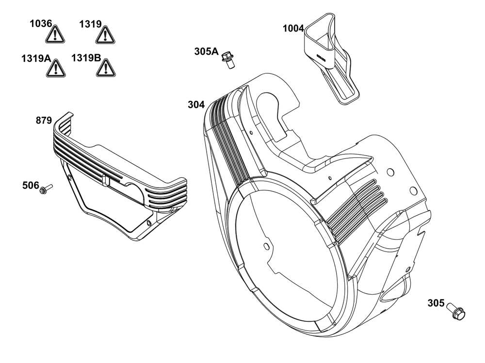 Blower Housing Group Diagram and Parts List for 295347-1275-G1  Briggs and Stratton Engine